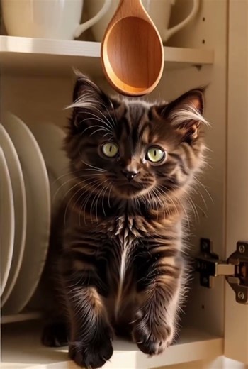 Kitten Accidentally Invents a Tiny Pendulum Clock ฅ^•ﻌ•^ฅ #cutecat #funnycats