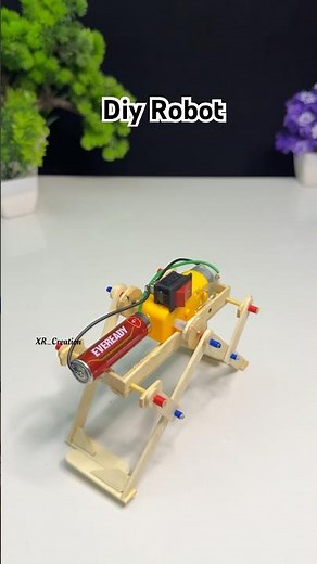 DIY ice cream stick robot with Dcmotor #youtubeshorts #motorbuilding #dcmotor #experiment #motor