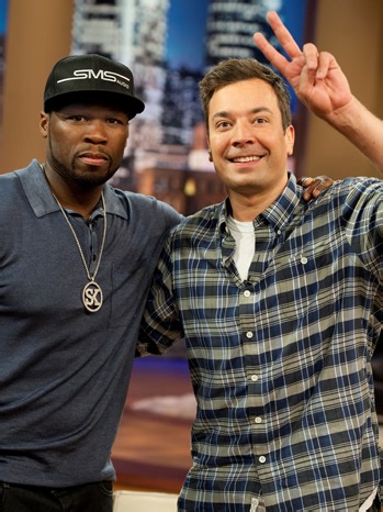 50 Cent and Jimmy Fallon Hawk Headphones, Music on QVC (Video)