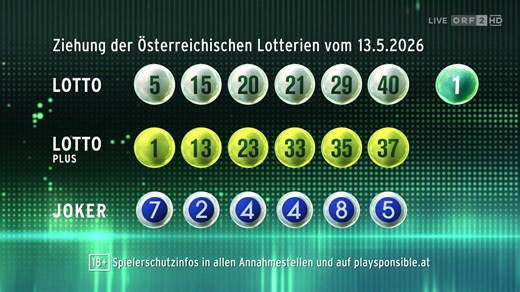 Lotto 6 aus 45 mit Joker vom 13.05.2026