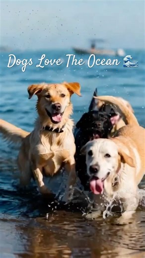 Dogs Swimming Together in the Ocean 🐶🌊 | Pure Summer Joy #shorts #dogs #travel
