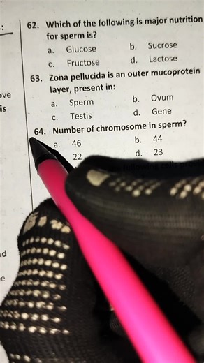 how many chromosomes in sperm 👈 #AAIMSKNOWLEDGE #medicalstudent #anatomy