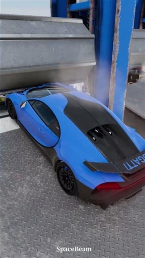 Two Bugattis vs GIANT CRUSHER… This Shouldn’t Happen! 😱| BeamNG.drive #simulation #satisfying