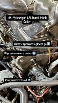 Water temp, oil pressure, and glow plug temp sensor location 81 VW 1.6L Diesel Rabbit Caddy Truck.