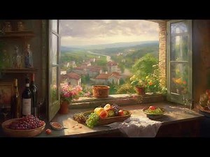 Classic Italian Music with Italian Countryside Pastoral Painting Wine Grapes Midjourney Art