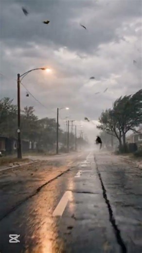 Empty Street in Heavy Windstorm 🌬️ | Relaxing Nature Ambience & Cinematic Storm 4K #sleeppeacefully