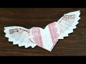 Phong Tran Origami | Money size 1x2 | Winged Heart | Money Origami
