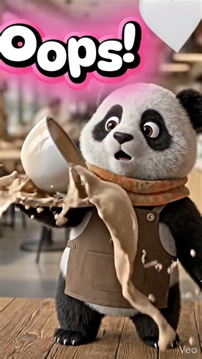 Mochi’s First Day as a Barista ☕️🐼 #Shorts #Panda #Cozy #mochithepanda #cute #cuteanimals