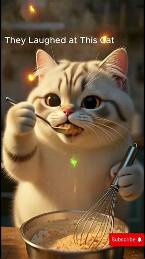 “Cute Fluffy Cat Cooking Her Way to Glory! 🍲🐾”
