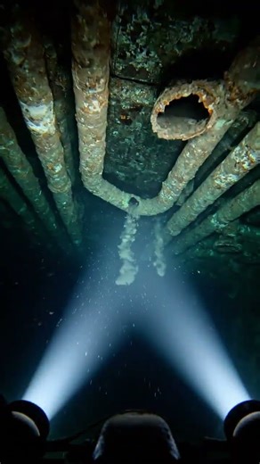 “Inside Titanic’s Refrigeration Machinery Room—Frozen in Darkness for 112Years”#titanic#viral#shorts