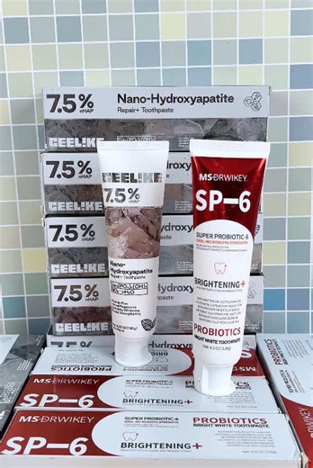 CEELIKE Red SP-6 Super Probiotic Toothpaste & Hydroxyapatite Toothpaste Set - Repairs Teeth, Freshens Breath, and Enhances Oral#US #fyp #foryou #tiktokmademebuyit #cleangumsandteeth #ceelikenanohydroxyapatite #toothpaste #teeth #brush #whitening #fypシ #hydroxyapatitetoothpaste #nanohydroxyapatite #hydroxyapatite #oralcare #oralhealth #teethstrengthening #foryoupage❤️❤️ #tiktokshop #tikokshopdeals #healthwellness #flashsale #dealsforyoudays