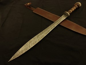 Hand Forged Damascus Steel Roman Gladius Sword: Rosewood Handle - Etsy