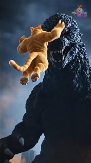 Cat vs Godzilla: The Fight Nobody Expected! 🔥 #shorts