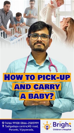 How to pick a baby up? How to carry a baby? Improper handling can cause shoulder, Elbow or neck injuries. Know from children's doctor @drsrinivasrekapalli @karthik91190 @brightchildhealth #babycare #handlingababy #pickup #shoulderinjury #neckinjury #howtoholdababy #tummytime #burpingbaby #burpingpositions #teambright #brightchildrenshospital | Bright Children's Hospital -The pediatric superspeciality hospital