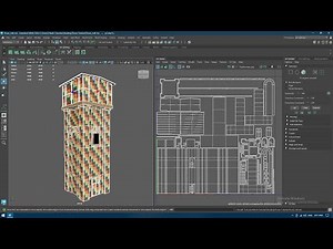 Maya Environment Modeling Tutorial - Tower UV Unwrapping in Autodesk Maya 2024 pt.3