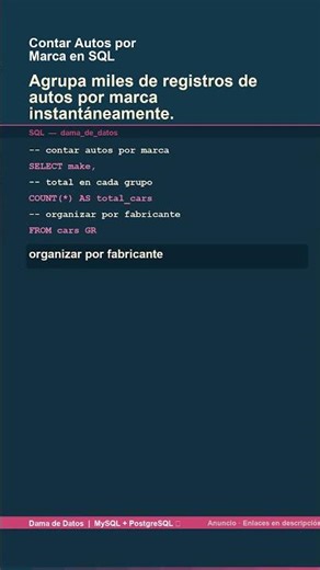 [ES] Contar Autos por Marca en SQL