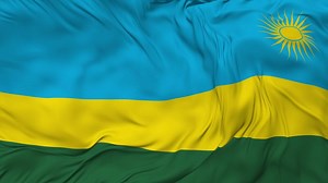 Download Rwanda Flag Seamless Looping Background, Looped Bump Texture Cloth Waving Slow Motion, 3D Rendering for free