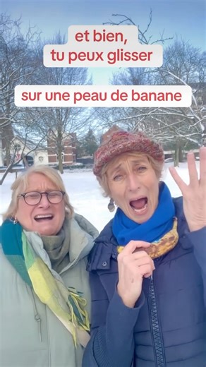Fabienne Brunin on Instagram: "Elle a glissé sur une peau de banane ! #apprendrelefrançais #imparailfrancese#learnfrench#Fenchlesson #Frenchteacher"