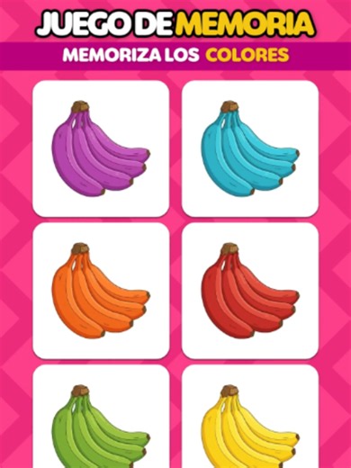 Juego de memoria: memoriza los colores de las bananas