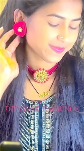 DIY rose earrings 🤩✨💖so so easy ✨#rosering #diy #jewellery #soeasy #youtubeshorts #trending