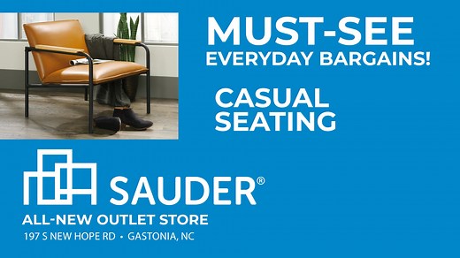 Stop in to our new Sauder Outlet store in Gastonia, NC. Come in and check out our brand new showroom. Value priced furniture for your entire home! | Sauder Outlet Store, Gastonia, NC