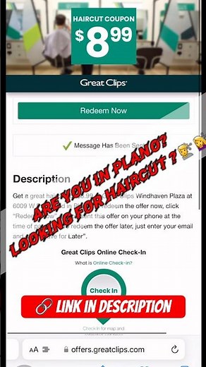 Haircut coupon at GreatClips - $8.99 ONLY in Plano #avuvofcl #shortsfeed #viral #haircut #greatclips