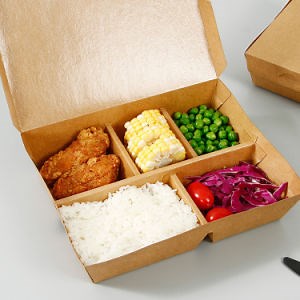 [Hot Item] Custom Biodegradable Recyclable Fried Chicken Salad Rice Noodle Kraft Cardboard Paper Lunch Box