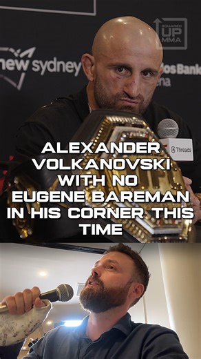 Squared Up on Instagram: "Alexander Volkanovski Post Fight Interview after his win at UFC 325 in Sydney @alexvolkanovski usually has @citykickboxing head coach Eugene Bareman in his corner when he fights but he wasn't there tonight. So I asked if it felt different not having him there Full interview in bio and on YouTube at Squared Up MMA 📹 - @sharkysmedia #ufc325"