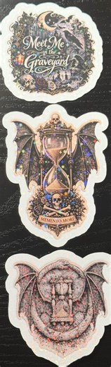 Gothic Holographic Sticker Set – Cemetery, Memento Mori, Bat Wing Decals - Etsy