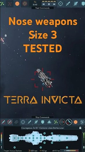 Testing weapons in Terra Invicta | Nose mounts Size 3 #terrainvicta #ti #space #spaceship #design