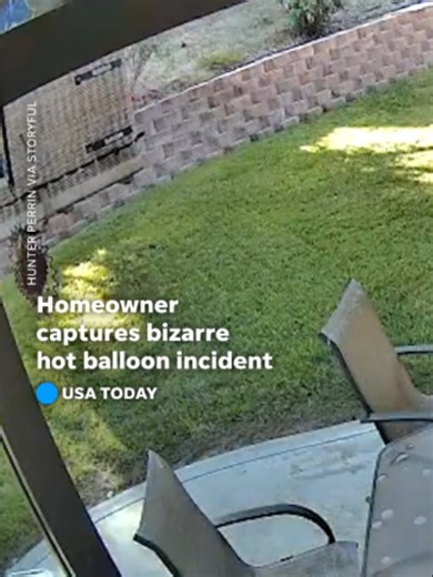 A hot air balloon carrying several passengers made an emergency landed in a man's backyard in Temecula, California. The homeowner quickly whipped out his phone to captured the wild scene.
