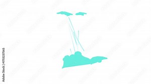 United States Virgin Islands map outline animation with alpha channel with connectivity, Technology