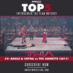 32K views · 490 reactions | Top 5 at 5: Intergender Tag Team Matches! #2: Angle & Chyna vs. The Jarretts (2011) Check back at 5pm tomorrow for #1... #IMPACTUK | TNA Wrestling UK | Facebook