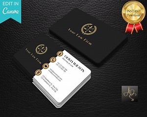 Black and Gold Business Card Template: Minimalist Design (digital Print) - Etsy
