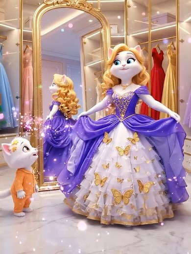 Meow fairy Gorgeous Cat and Little cute kitten #trending #uktiktok #usatiktok🇺🇸 #aicat #creatorsearchinsights