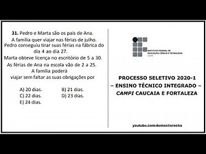 IFCE - TÉCNICO INTEGRADO - 2020.1 - QUESTÃO 31 - CONTAGEM