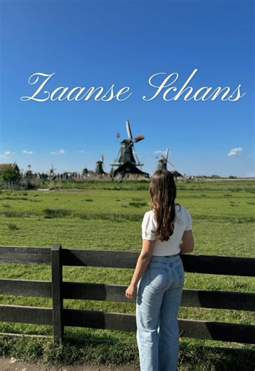 Zaanse Schans is a traditional Dutch village with windmills and wooden houses 💚 Just around 20 minutes from Amsterdam perfect for a peaceful day trip #zaanseschansvillage #zaanseschans #amsterdamtrip #windmill #amsterdam