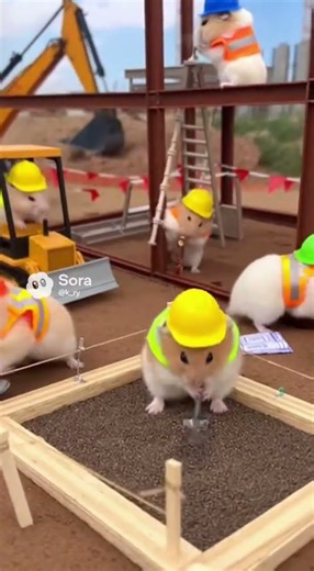 Hamsters working!!🐹🏗️