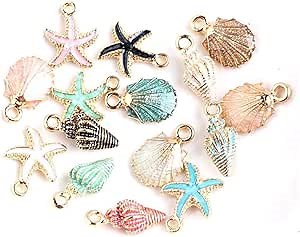 20pcs Mixed Alloy Metal Shell Pendant Conch starfish Charms for Jewelry Making Fit DIY Handmade Earring Necklace