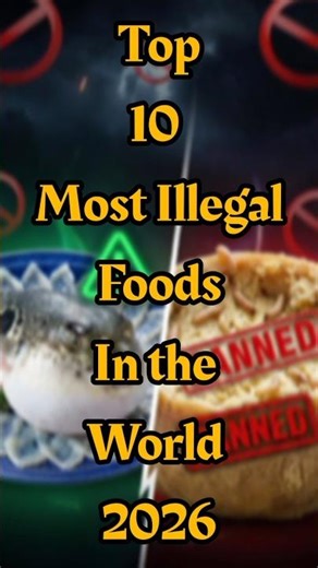 Top 10 Most Illegal Foods In The World 2026 🌎 that can risk your life 🧬⚠️☠️ #facts #youtube #shorts