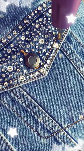 Rhinestone Embellished Denim Jacket DIY Project