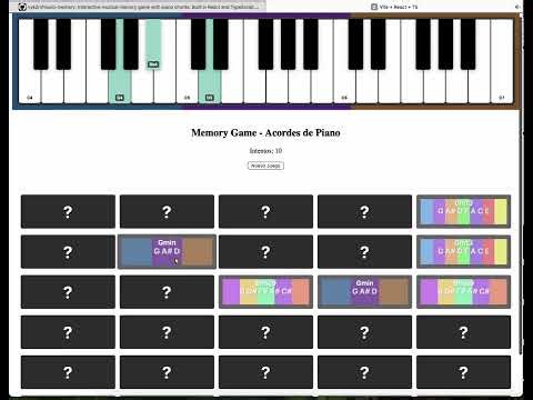 ReactJs + Tone.js: Interactive Musical Memory Game With Piano Chords.