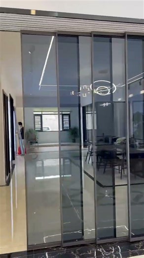 Modern Minimalist Aluminum Sliding Door for Villa: 8-Panel Slim Frame Patio Doors #interiordesign