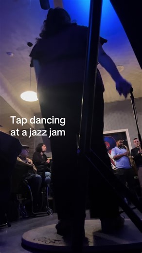 Try it you might like it. Tap dancing at an improv jazz jam. #tapdancer #tapdancing