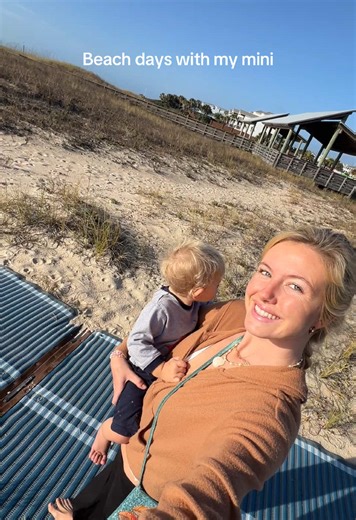 Going to the beach is part of our daily routine! #beach #baby #toddler #momsoftiktok #momlife
