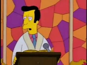 The Simpsons Lovejoy at the church