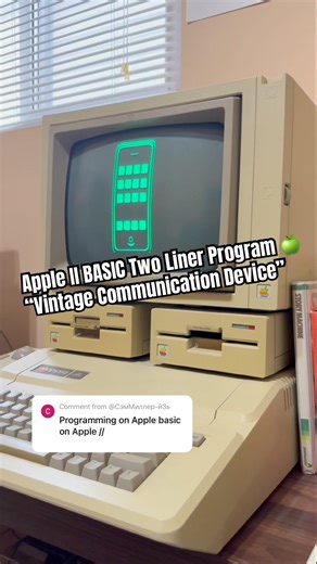 Typing in an apple II BASIC two liner program by Lee Fastenau #retrocomputing #programming #coding