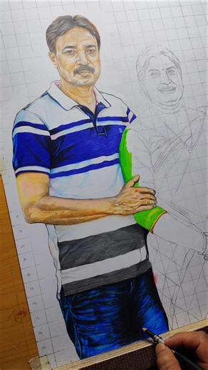 Family Portrait❤️Father Sketch Begins (Part 1) #familyportrait #colorpencilart #artshorts #emotional