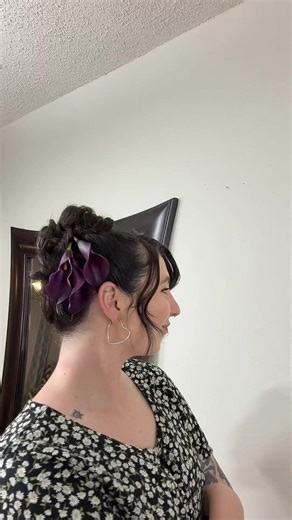 My favorite kind of updo!! messy bun loose pieces out Rylee Bicknell | The Black Veiled Bride 🖤 Gothic & alternative bridal hair 💍 Now booking 2026–2027 brides ✈️ Destination weddings welcome For the alternative bride. ⸻ gothic bridal hair, alternative bride, dark bridal beauty, bridal hairstylist, gothic wedding hair, edgy bridal hair, black veil bride, moody bridal hair, destination bridal stylist, gothic glam bride, alternative wedding hair, dark romance wedding, bridal hair inspiration, no