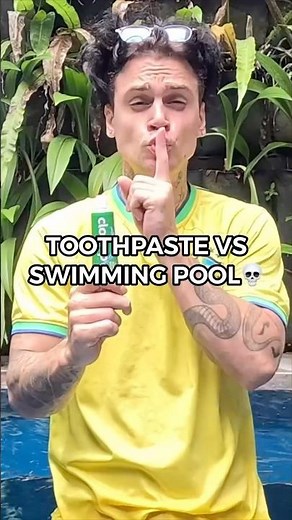 TOOTHPASTE VS SWIMMING POOL💀#toothpaste #swimmingpool #challenge #funny #shorts #shelove